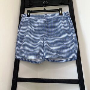 Reiss Navy and White Geometric Swim Trunks